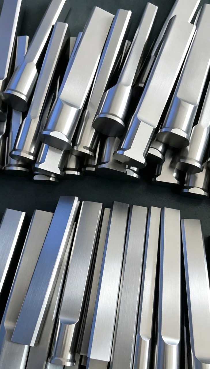 Precision ground custom tungsten carbide punch pins manufactured to customer drawings